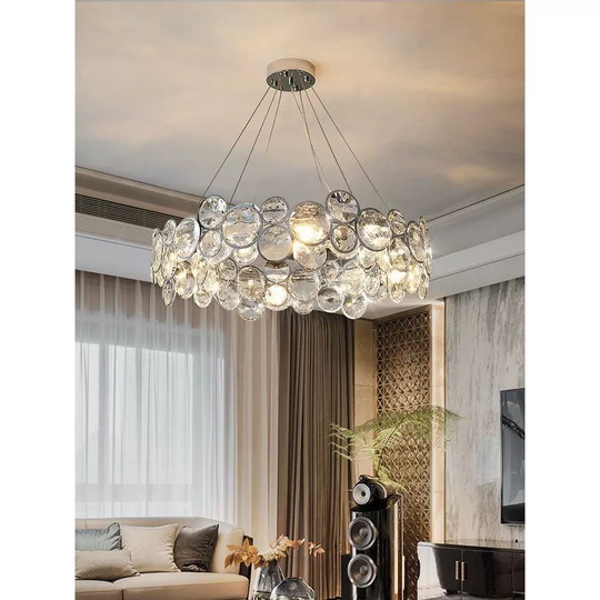 Люстра серебряная Evrynt, металл, 80*20 см, светодиодная, E14