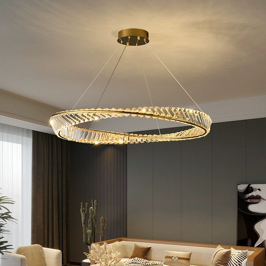 Люстра подвесная, золотой, кристалл, GLAMOROUS 100*10, металл, LED.