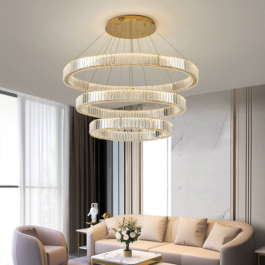 Люстра подвесная CALISKAN 40*150 золотой, хрусталь, металл, LED.