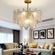 Люстра подвесная, медный, стекло, AYSUN 50*30, металл, E14.