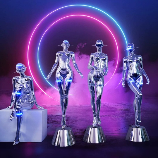 Торшер Cyberwoman хромированный, 207 см