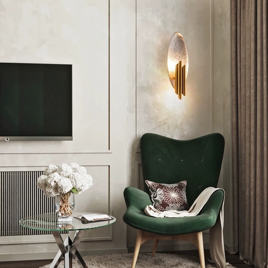 Настенный светильник, Бра, MALCOLM 17*45, серебряная фольга, металл, G9.
