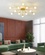 Люстра золотая Exalor, металл, стекло, 80*17 см, светодиодная, LED, G9