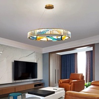 Люстра подвесная, золото, ПММА, RALPH 50*10 металл, LED.