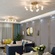 Люстра золотая Elyndar, металл, кристалл,  73*30 см, G9