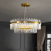 Люстра подвесная, медь, кристалл, GURBUZ 80*35, металл, LED.
