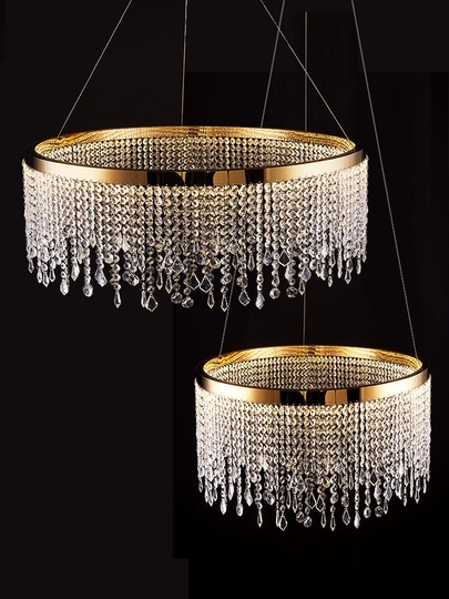 Люстра подвесная FATMA 60*30 бронза, хрусталь, металл, LED.