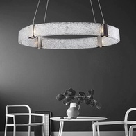 Люстра подвесная, черный, стекло, CHAIM BLACK 60*10, металл, LED