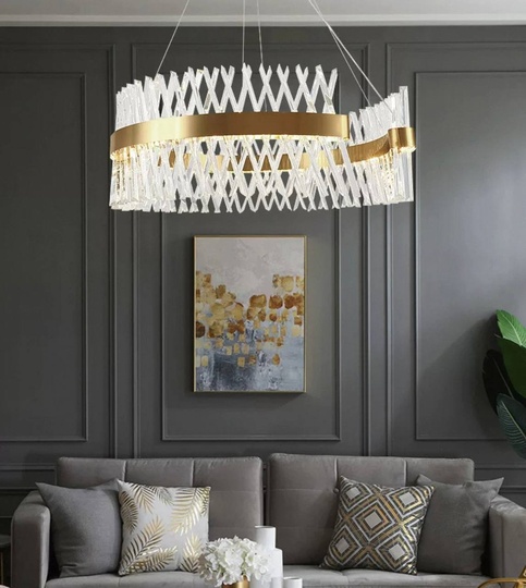 Люстра подвесная, медный, стекло, RADIANT 100*30, металл, LED.