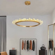 Люстра подвесная, золото, кристалл, KESTER 60*15 металл, LED.