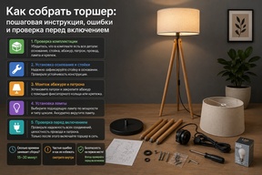 Как собрать торшер: пошаговая инструкция, ошибки и проверка перед включением