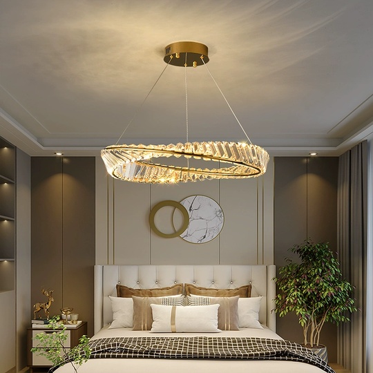 Люстра подвесная, золотой, кристалл, GLAMOROUS 80*10, металл, LED.
