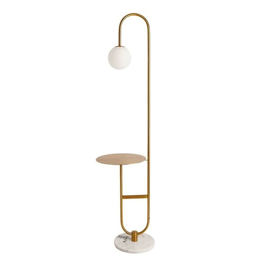 Торшер белый золото Eluvian, 33*153 см, LED, G9, мрамор, 14 Вт