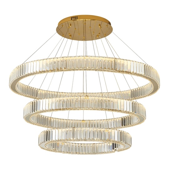 Люстра подвесная CALISKAN 40*150 золотой, хрусталь, металл, LED.