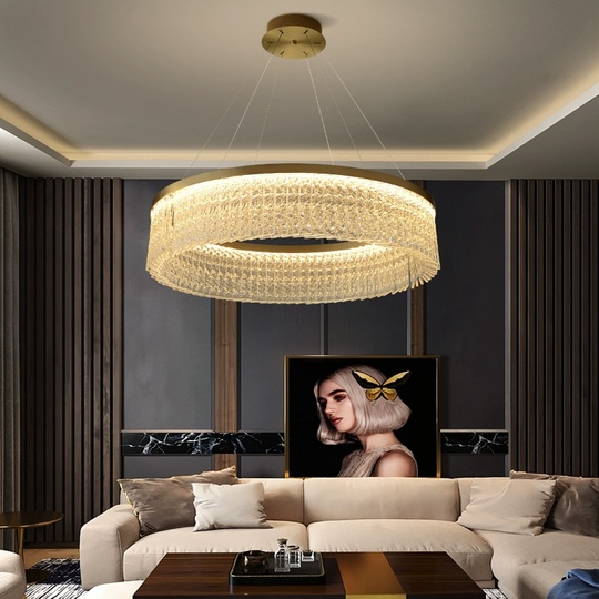 Люстра подвесная BONCUK 50*24 бронза, стекло, металл, LED.