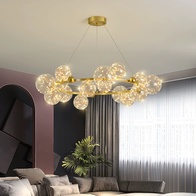 Люстра подвесная, золото, стекло, CHAT GOLD 120*32, металл, LED