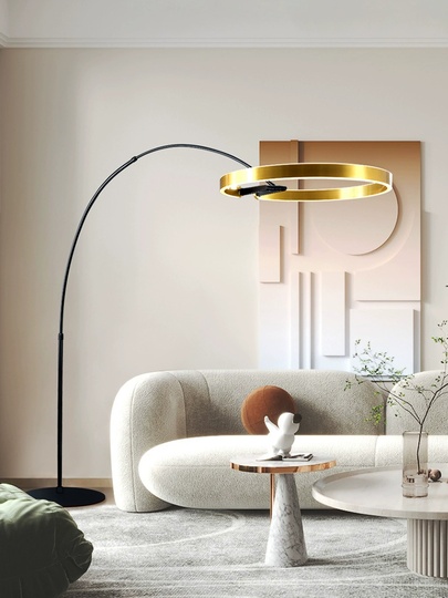 Торшер, латунь, черный, Anterra 220*200, LED, металл, ПММА