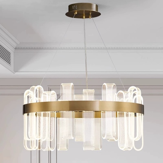Светильник подвесной медный Evolqua, металл, трос 120 см, 100*30 см, LED