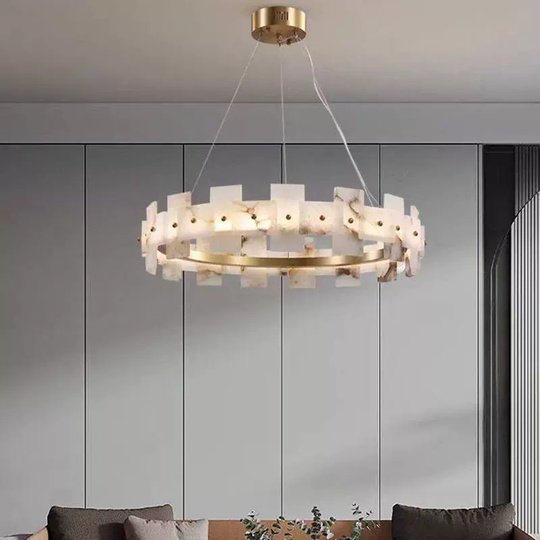 Светильник подвесной медный Elarex, медь, трос 120 см, 60*15 см, LED