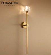 Дизайнерский светильник медь 12,5*90 см, led, E14, медь, хрусталь