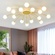 Люстра золотая Unevio, металл, стекло матовое, 80*17 см, светодиодная, LED, G9