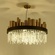 Люстра подвесная бронзовая Ezolon, металл, кристалл, трос 100 см, 100*45 см, LED