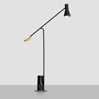 Торшер черный, золото, 80*140 см, LED, Е27, мрамор, 10 Вт