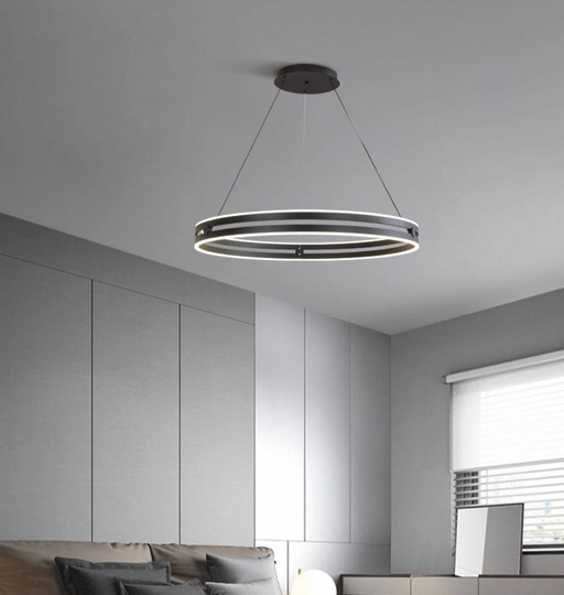 Светильник подвесной черный Elypz, металл, трос 120 см, 40*7.5 см, LED
