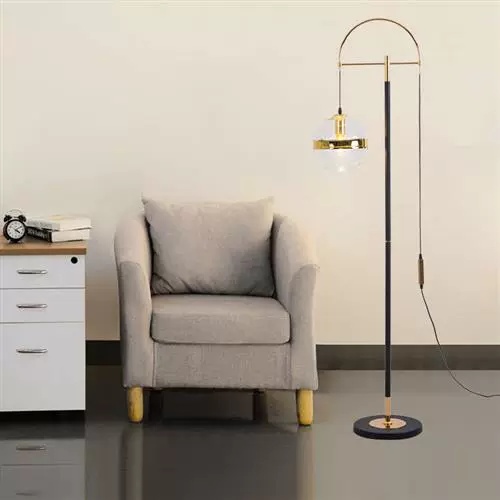 Торшер черный Lumos, 35*20*165 см, LED, Е27, мрамор, 15 Вт