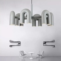 Светильник подвесной серый Elisto, металл, трос 150 см, 100*38 см, LED