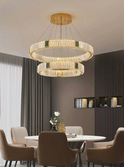 Люстра подвесная CAGDAS 120*150 бронза, кристалл, металл, LED.
