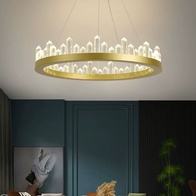 Люстра подвесная, золото, кристалл, LOUIS 40*11 металл, LED.