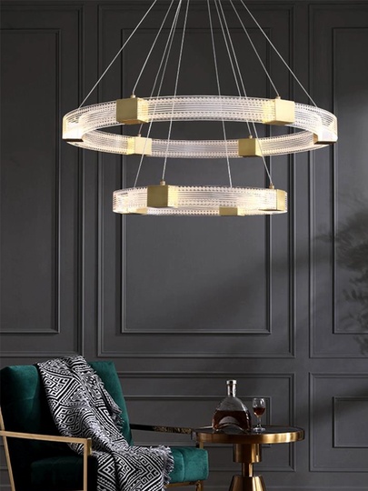 Люстра подвесная, медь, ПММА, BENJAMIN 50*80, металл, LED