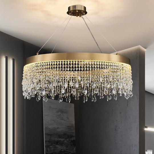 Люстра подвесная FATMA 100*30 бронза, хрусталь, металл, LED.
