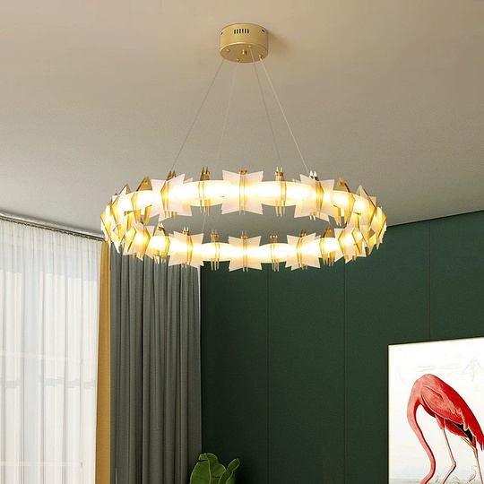 Светильник подвесной медный Elymbriah, металл, трос 100 см, 100*13 см,  LED