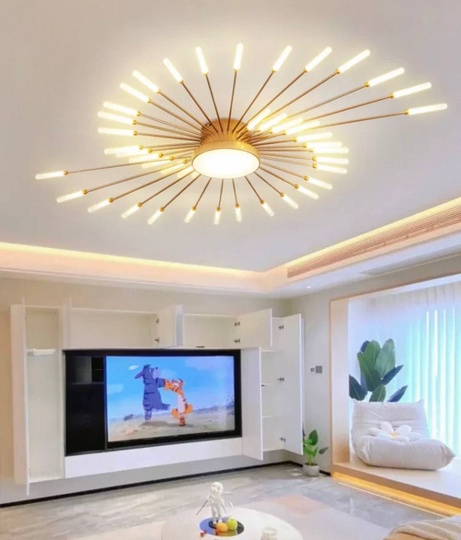 Люстра золотая Alventra, металл, 128*9 см, светодиодная, LED
