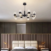 Люстра подвесная, черный, ПММА, AEGEN 65*30, металл, LED