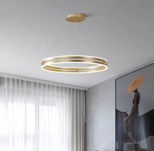 Светильник подвесной медый Aeloria, металл, трос 120 см, 60*7.5 см, LED