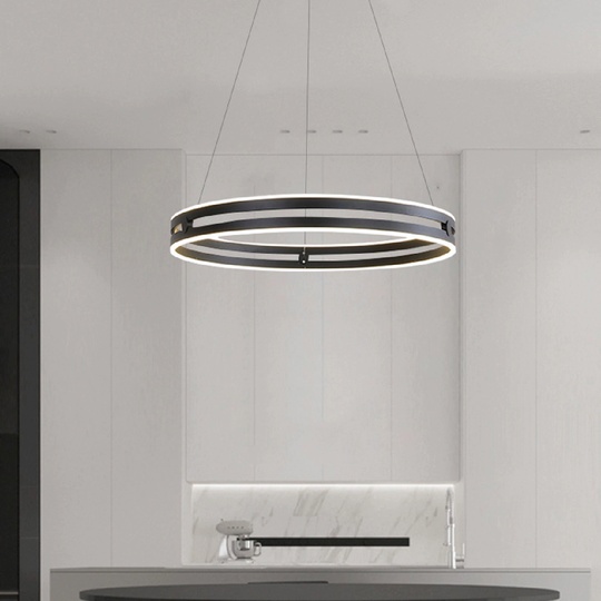Светильник подвесной черный Elypz, металл, трос 120 см, 60*7.5 см, LED