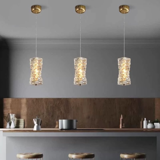 Люстра подвесная, хром, хрусталь, DAISY 12*25 металл, LED.