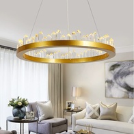Люстра подвесная, золото, кристалл, LOUIS 80*11 металл, LED.