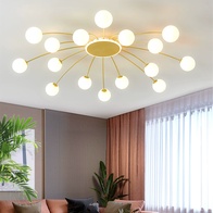 Люстра золотая Unevio, металл, стекло матовое, 125*20 см, светодиодная, LED, G9