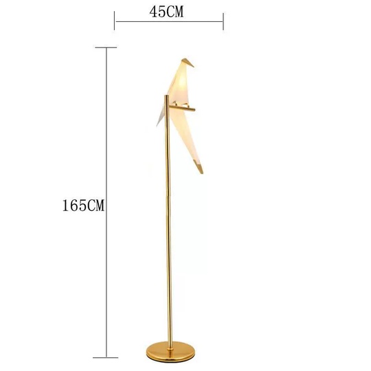 Торшер журавль-оригами, золото Shadoof 45*165, LED, металл, ПММА