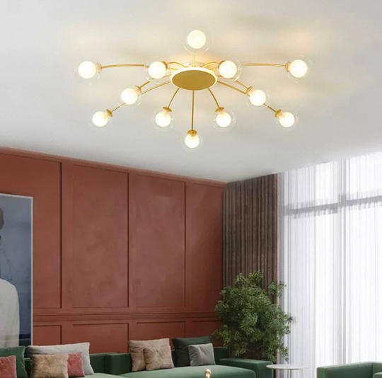Люстра золотая Exalor, металл, стекло, 97*17 см, светодиодная, LED, G9