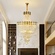 Люстра подвесная, золото, кристалл, LARK 150*250 металл, E14.