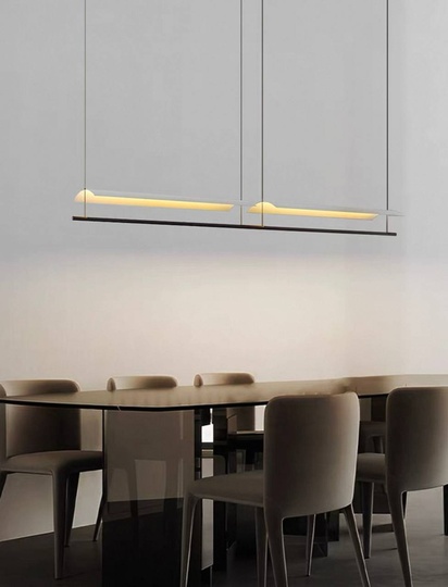 Люстра черная, белая Avelor, металл, 160*13 см, светодиодная, LED