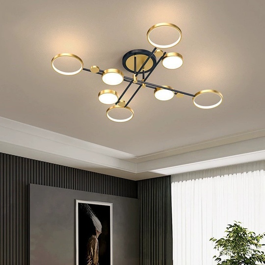 Люстра золотая Aerelix, металл, 120*21 см, светодиодная, LED