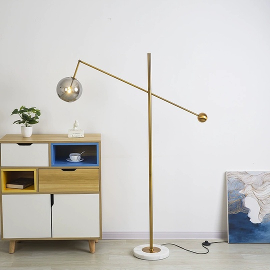 Торшер белый, золото Luminate, 120*175 см, LED, G4, мрамор металл, 10 Вт