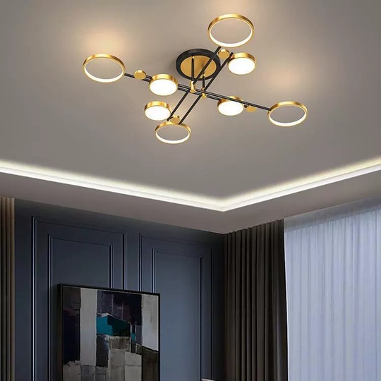 Люстра золотая Aerelix, металл, 120*21 см, светодиодная, LED