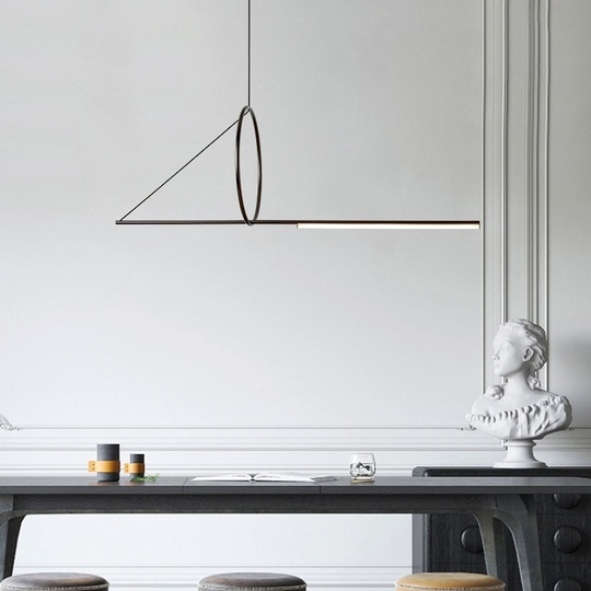 Люстра черная Glare, металл, 170*45 см, светодиодная, led